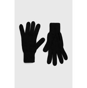 Lněné rukavice s kašmírem Answear Lab dámské, černá barva