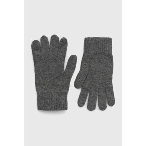 Lněné rukavice s kašmírem Answear Lab dámské, šedá barva