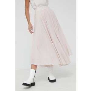 Bavlněná sukně Answear Lab růžová barva, maxi, áčková
