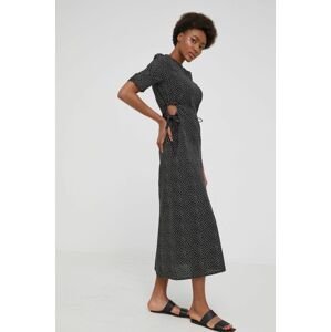 Bavlněné šaty Answear Lab černá barva, maxi, jednoduchý