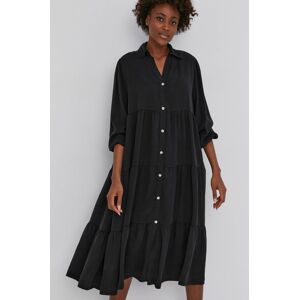 Šaty Answear Lab černá barva, midi, oversize