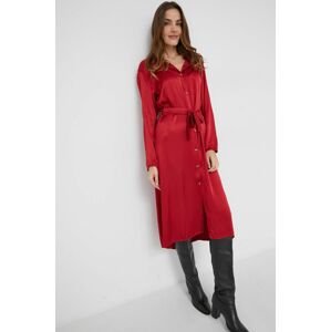 Šaty Answear Lab červená barva, midi, oversize
