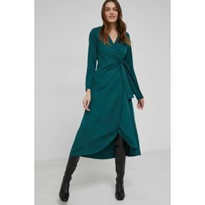 Šaty Answear Lab zelená barva, midi, jednoduché