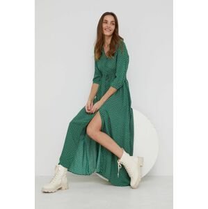 Šaty Answear Lab zelená barva, maxi, áčková