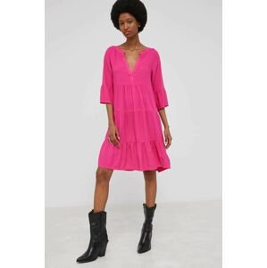 Šaty Answear Lab růžová barva, mini, áčková