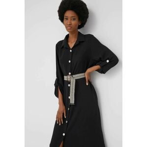 Šaty Answear Lab černá barva, maxi, jednoduchý