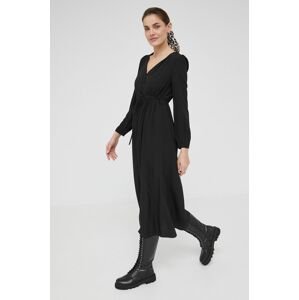 Šaty Answear Lab černá barva, midi, áčková