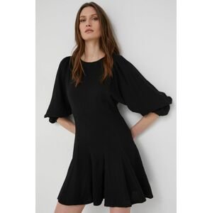 Bavlněné šaty Answear Lab černá barva, mini, áčková