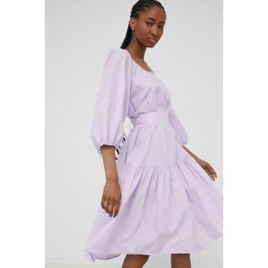Bavlněné šaty Answear Lab fialová barva, mini, oversize