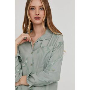 Košile Answear Lab dámská, zelená barva, regular, s klasickým límcem