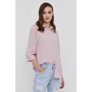 Košile Answear Lab dámská, růžová barva, regular, s klasickým límcem