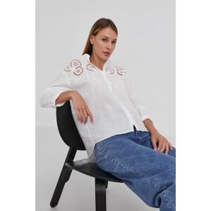 Košile Answear Lab dámská, bílá barva, relaxed, se stojáčkem