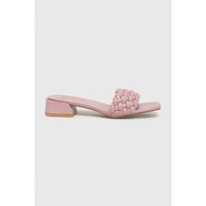 Pantofle Answear Lab Sweet Shoes dámské, růžová barva, na podpatku