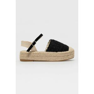 Espadrilky Answear Lab La Bottine černá barva, na platformě