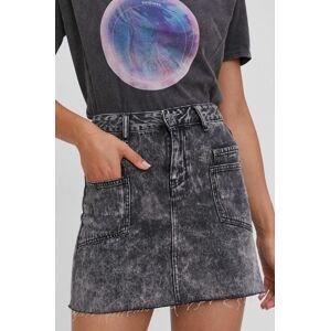 Džínová sukně Answear Lab šedá barva, mini, jednoduchá
