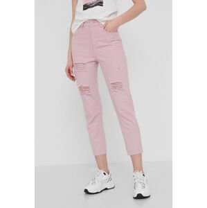 Kalhoty Answear Lab dámské, růžová barva,