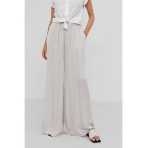 Kalhoty Answear Lab Silk Blend dámské, béžová barva, široké, high waist