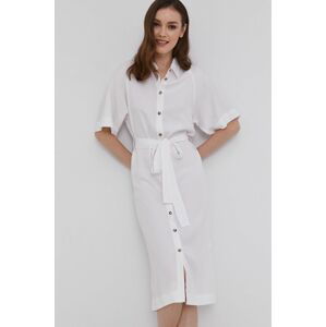 Šaty Answear Lab bílá barva, mini, jednoduché