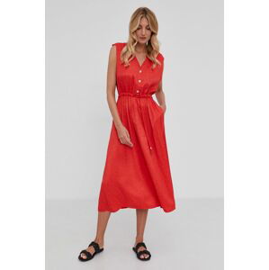Šaty Answear Lab červená barva, maxi, áčkové