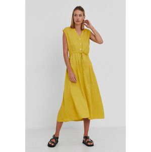 Šaty Answear Lab žlutá barva, midi, jednoduché