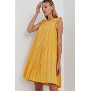 Šaty Answear Lab žlutá barva, mini, oversize