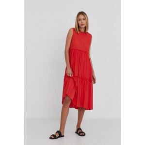 Šaty Answear Lab červená barva, midi, jednoduché