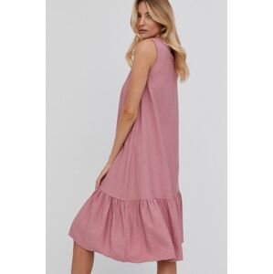 Šaty Answear Lab růžová barva, midi, oversize