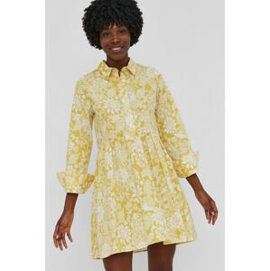 Šaty Answear Lab žlutá barva, mini, áčkové