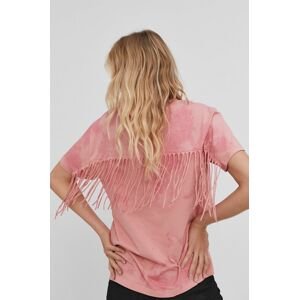 Bavlněné tričko Answear Lab růžová barva