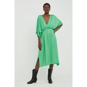 Šaty Answear Lab zelená barva, midi