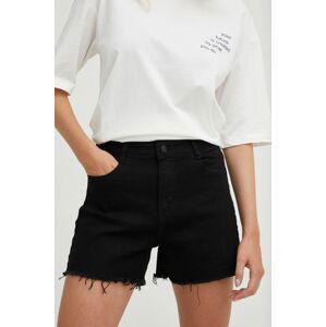 Džínové šortky Answear Lab Push Up dámské, černá barva, hladké, high waist