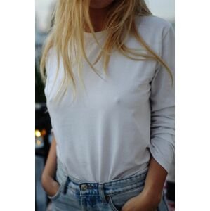 Tričko s dlouhým rukávem MUUV. Basic dámské, bílá barva