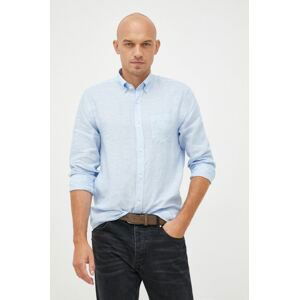 Plátěná košile Gant pánská, regular, s límečkem button-down