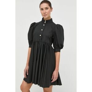 Bavlněné šaty Custommade černá barva, mini