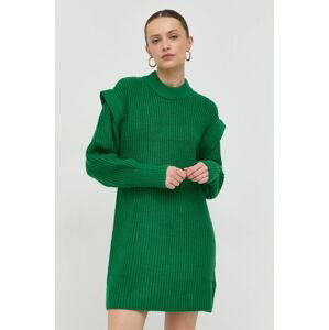 Šaty Silvian Heach zelená barva, midi, oversize