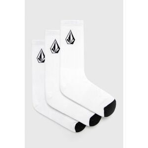 Ponožky Volcom (3-pack) pánské, bílá barva