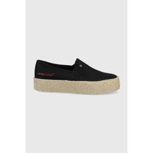 Espadrilky Cross Jeans černá barva, na platformě