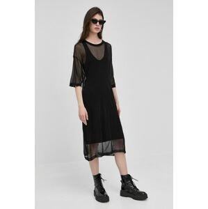 Šaty Silvian Heach černá barva, mini, oversize