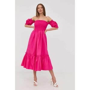 Bavlněné šaty Silvian Heach růžová barva, mini