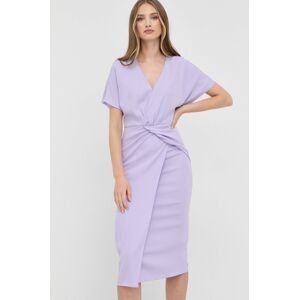 Šaty Nissa fialová barva, midi, jednoduchý