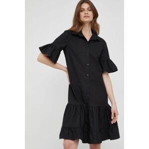 Bavlněné šaty XT Studio černá barva, mini