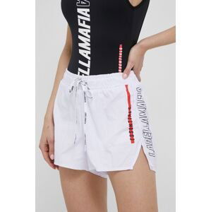 Tréninkové šortky LaBellaMafia Essentials dámské, bílá barva, s potiskem, medium waist