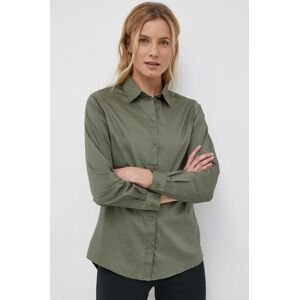 Košile Jacqueline de Yong dámská, zelená barva, slim, s klasickým límcem