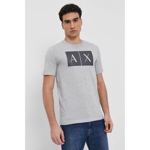 Bavlněné tričko Armani Exchange šedá barva, s potiskem, 8NZTCK Z8H4Z NOS