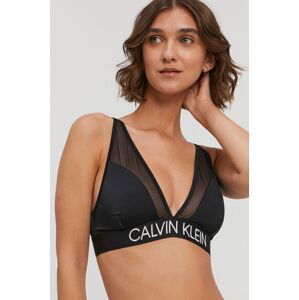 Plavková podprsenka Calvin Klein černá barva, s měkkými košíčky