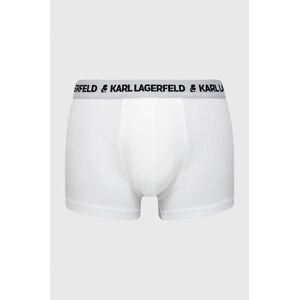 Boxerky Karl Lagerfeld 3-pack pánské, bílá barva