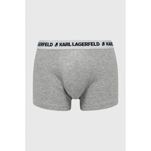 Boxerky Karl Lagerfeld 3-pack pánské, šedá barva