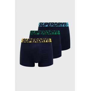 Boxerky Superdry (3-pack) pánské, tmavomodrá barva