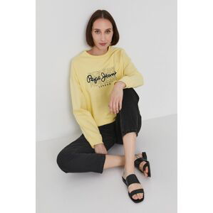 Mikina Pepe Jeans BERE dámská, žlutá barva, s potiskem