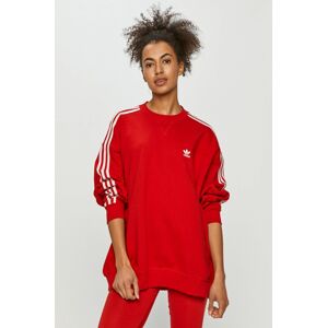 Bavlněná mikina adidas Originals GN2829 dámská, červená barva, hladká